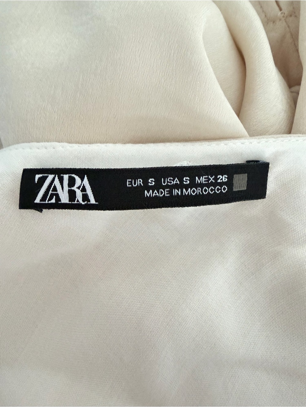 ZARA Cream Cowl Neck Satin-Effect Buttoned Slip Midi Dress Small 8604 - Picture 9 of 13